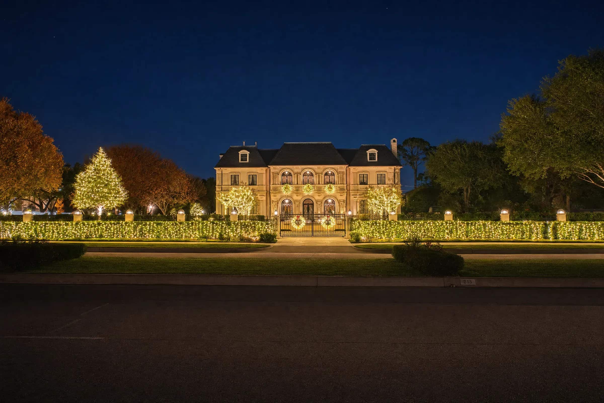 Fully Custom Christmas light installation by Top Tier Lights in greater Houston